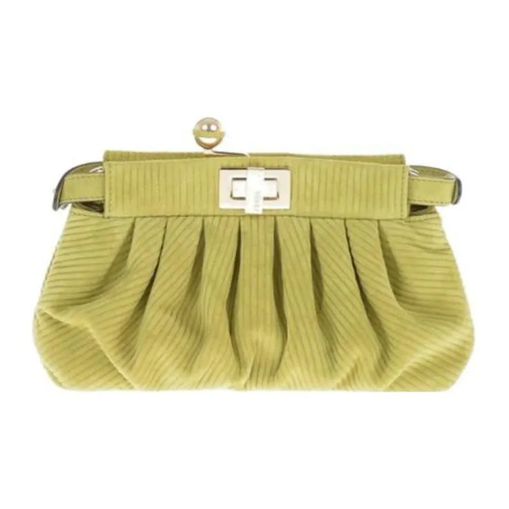 FENDI Suede Suede Shoulder Bag Crossbody Bag Mini Women's Green-0