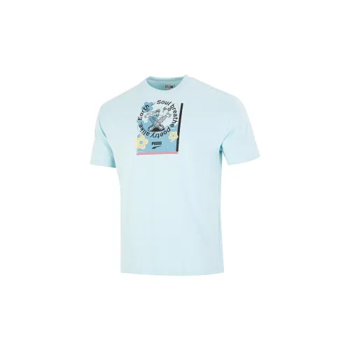 PUMA T-Shirts Men Light Blue