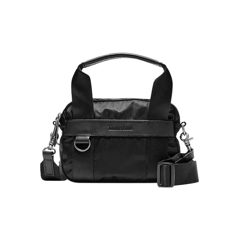 Timberland Genuine Leather Trim Detail Handbag Shoulder Bag Crossbody Bag Women's Black-0