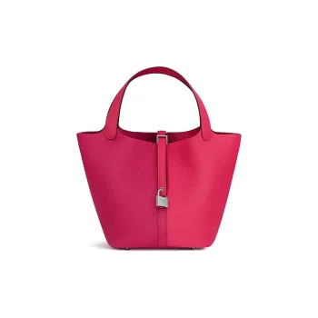HERMES Picotin Lock Maurice Calfskin Basket Bag Handbag Bucket Bag 22 Women's Extreme Pink/Mexican Pink/Heart Red