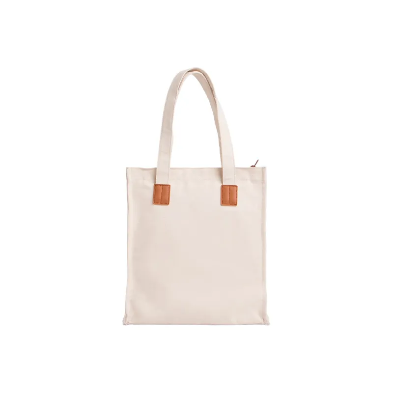 SOSITE Canvas Bag, Tote Bag, Shopping Bag, Commute Bag, Shoulder Bag Women's Ecru-4
