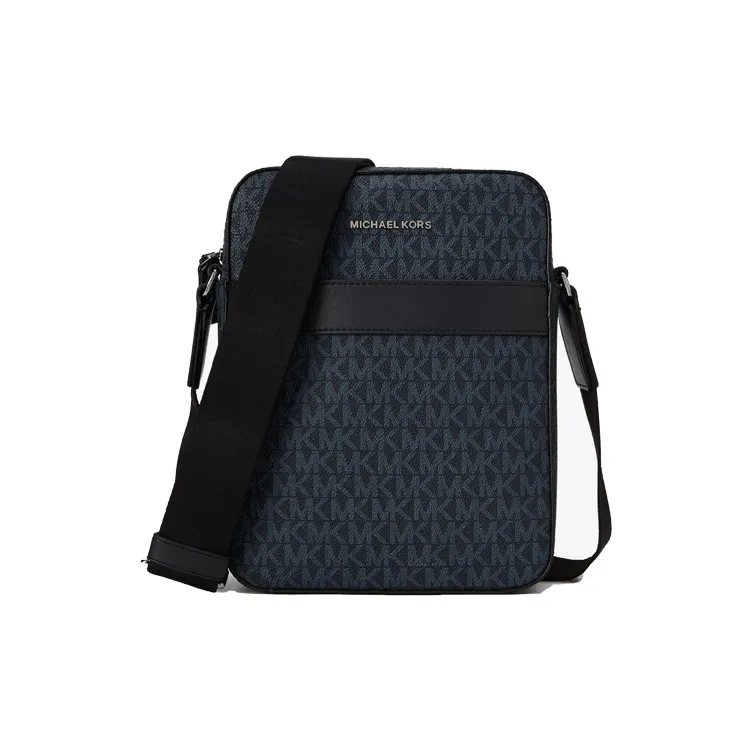 MICHAEL KORS MK Cooper Artificial Leather Shoulder Bag, Crossbody Bag Medium Size Men's Marine Blue-1