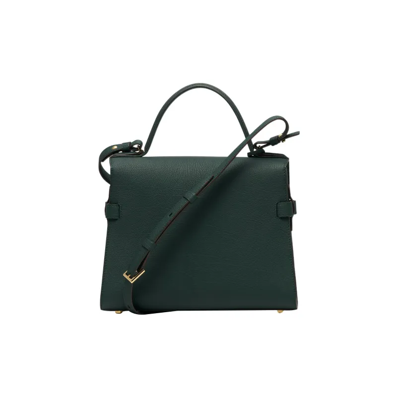 Delvau Tempête Calfskin Shoulder Bag Crossbody Bag Handbag Medium Size Women's Pine Forest Green-2