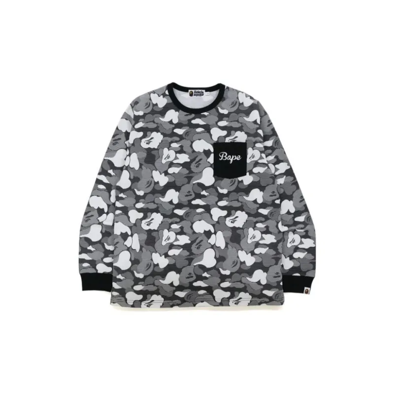 Bape Stripe Abc Camo Relaxed Fit Pocket L/S Tee-0