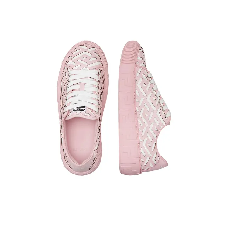 FANSIZHE Greca Lasercut Stylish Skateboarding Shoes Women's Pink-3