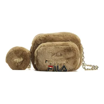 FILA Fabric Shoulder Bags Cell Phone Pouch Crossbody Bags Extra Small Women's Light Brown