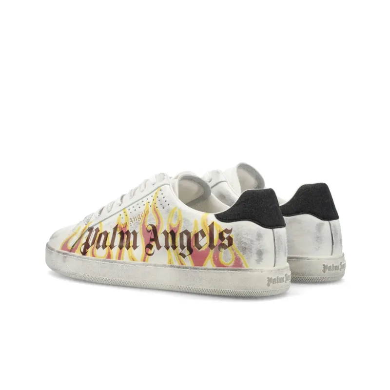 PALM ANGELS Palm One Low Top Flame Print White Multi-3