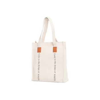 SOSITE Canvas Canvas Bag Tote Tote Bag Commute Bag Shoulder Bag Women's Ecru