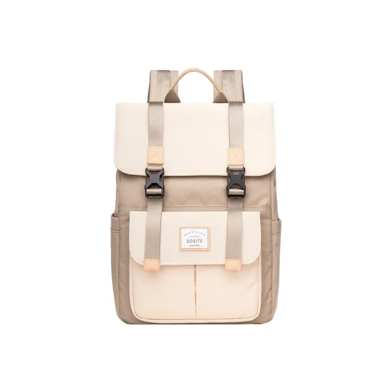 SOSITE Nylon Backpack Women's Latte Apricot, Red Beans Almond, Blackberry Mango-0