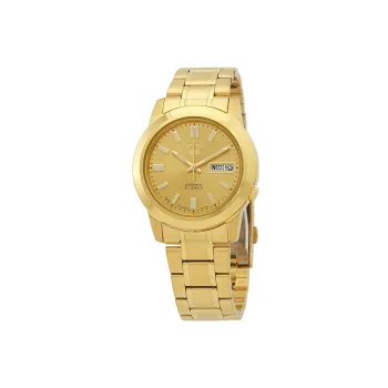 SEIKO Seiko5 Automatic Mechanical Movement Gold-Plated Strap Watch Men's Watches Gold Dial SNKK20J1