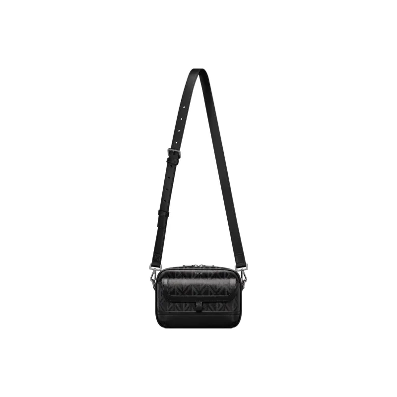 DIOR Hit The Road Canvas With Smooth Cow Leather Messenger Bag Shoulder Bag Crossbody Bag Men's Black-3