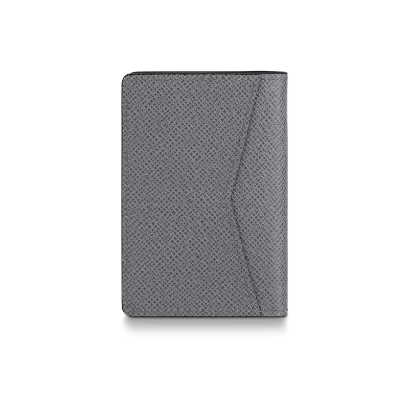 LOUIS VUITTON Taïga Cow Leather Wallet Men's Gray-2