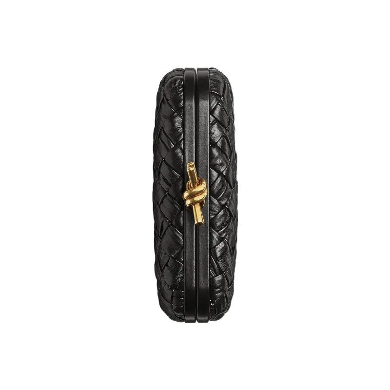 Bottega Veneta Knot Foulard Intrecciato Minaudiere Black-1