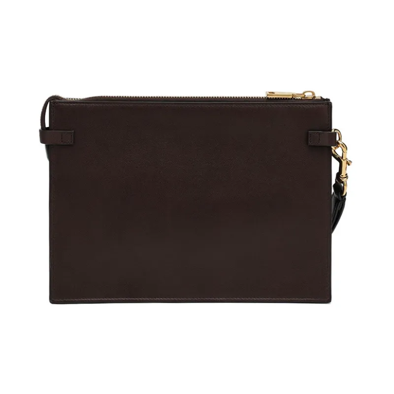 Valentino GARAVANI Leather Clutch Medium Size Men's Brown-2