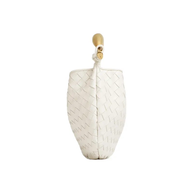 Bottega Veneta Sardine Intrecciato Top Handle Small Chalk-2