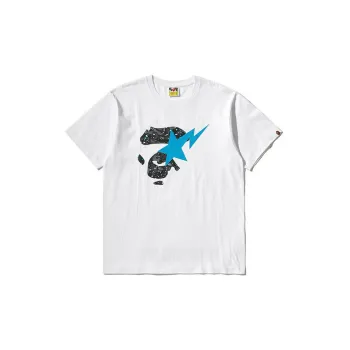 A BATHING APE Space Camo Ape Face On Bapesta Tee