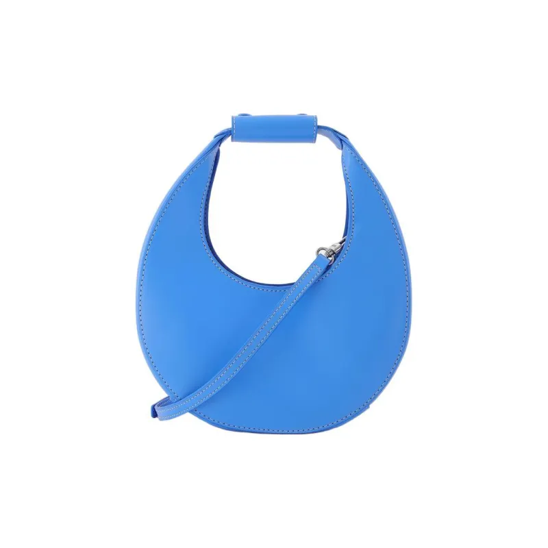 Staud Leather Shoulder Bag, Crossbody Bag, Handbag Women's Blue-2