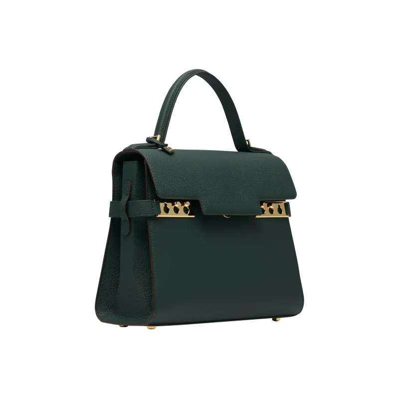 Delvau Tempête Calfskin Shoulder Bag Crossbody Bag Handbag Medium Size Women's Pine Forest Green-1