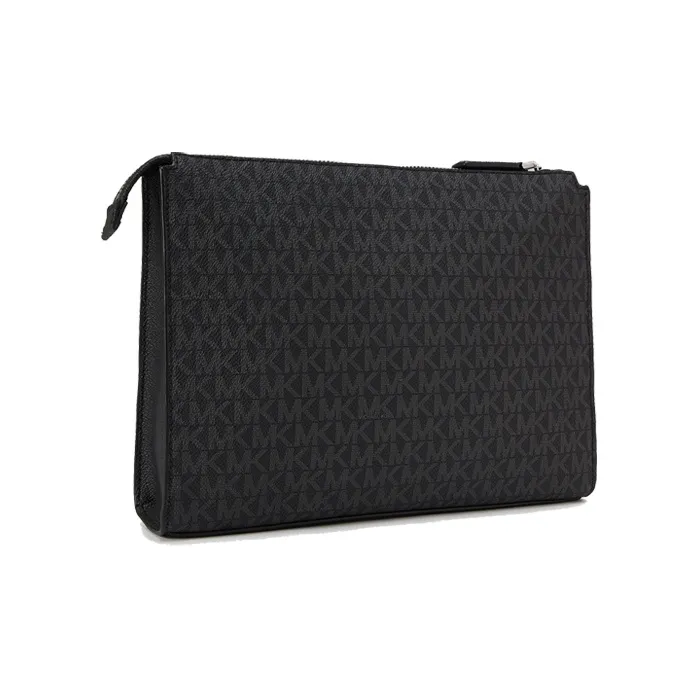 MICHAEL KORS MK Cooper Artificial Leather Clutch Medium Size Men's Black-1