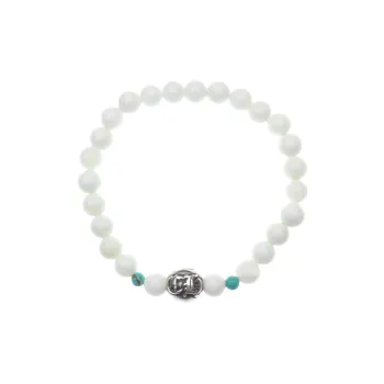 Chrome Hearts White Agate Turquoise Bracelets Unisex White