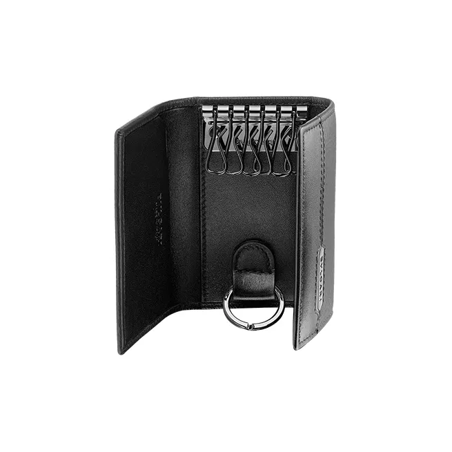 BVLGARI SERPENTI Calfskin Key Pouch Men's Black-1