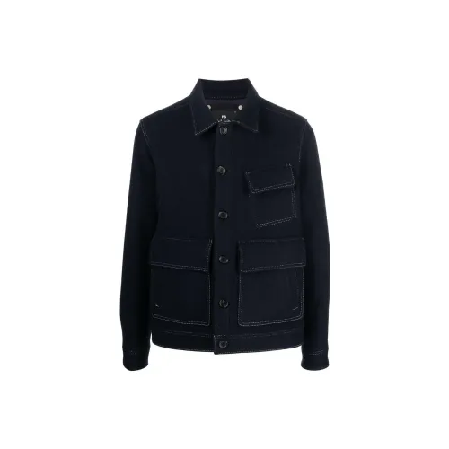 PS By Paul Smith Denim Jackets Men Marine Blue