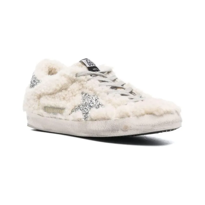 Golden Goose Shearling-panel Glitter Sneakers-2