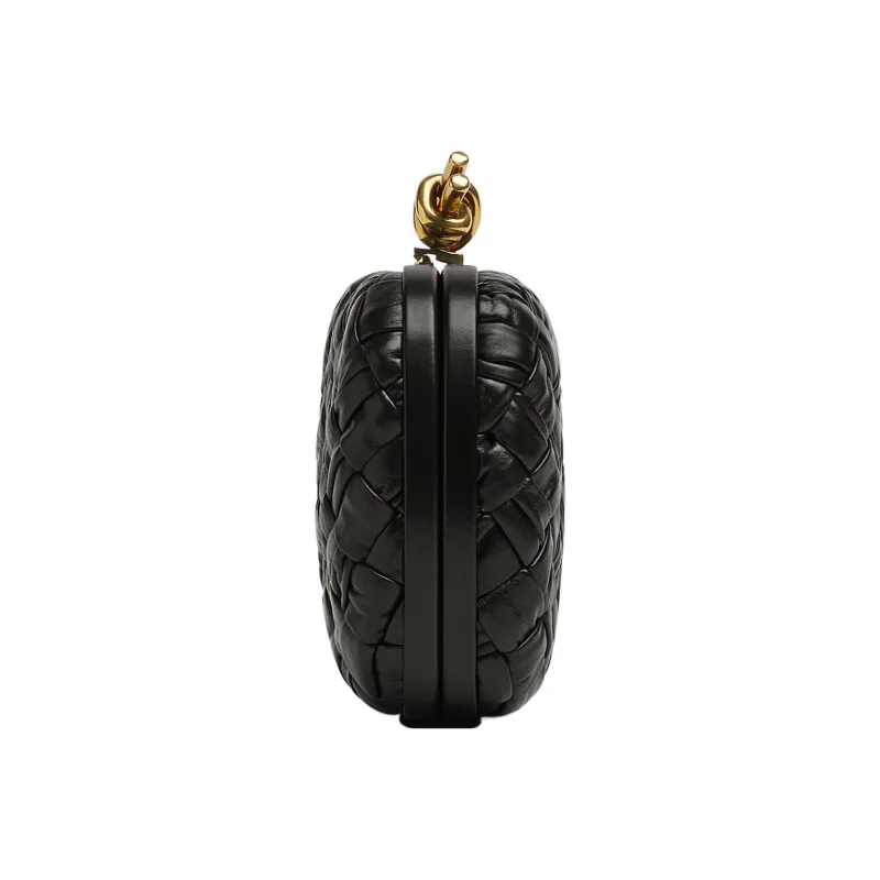 Bottega Veneta Knot Foulard Intrecciato Minaudiere Black-2