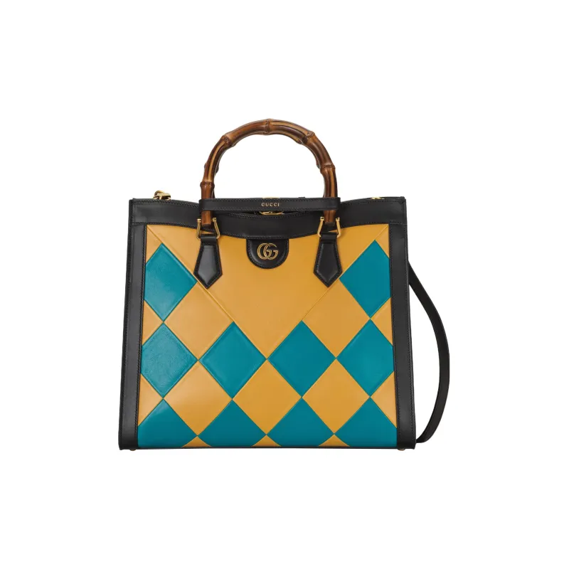 GUCCI Diana Leather Tote Bag Shopping Bag Shoulder Bag Crossbody Bag Handbag Women's Yellow/Black/Blue-1