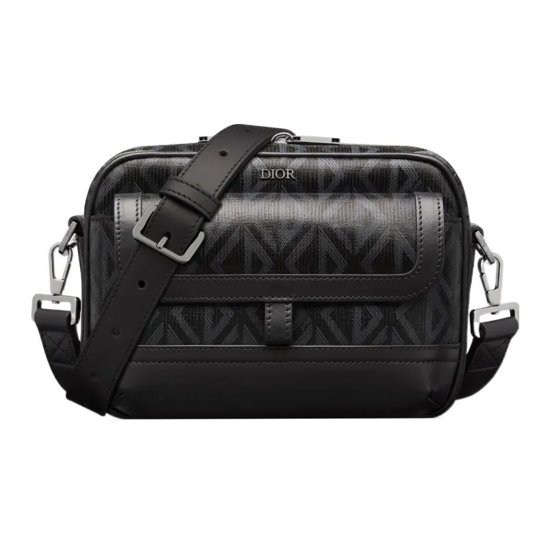 DIOR Hit The Road Canvas With Smooth Cow Leather Messenger Bag Shoulder Bag Crossbody Bag Men's Black-0
