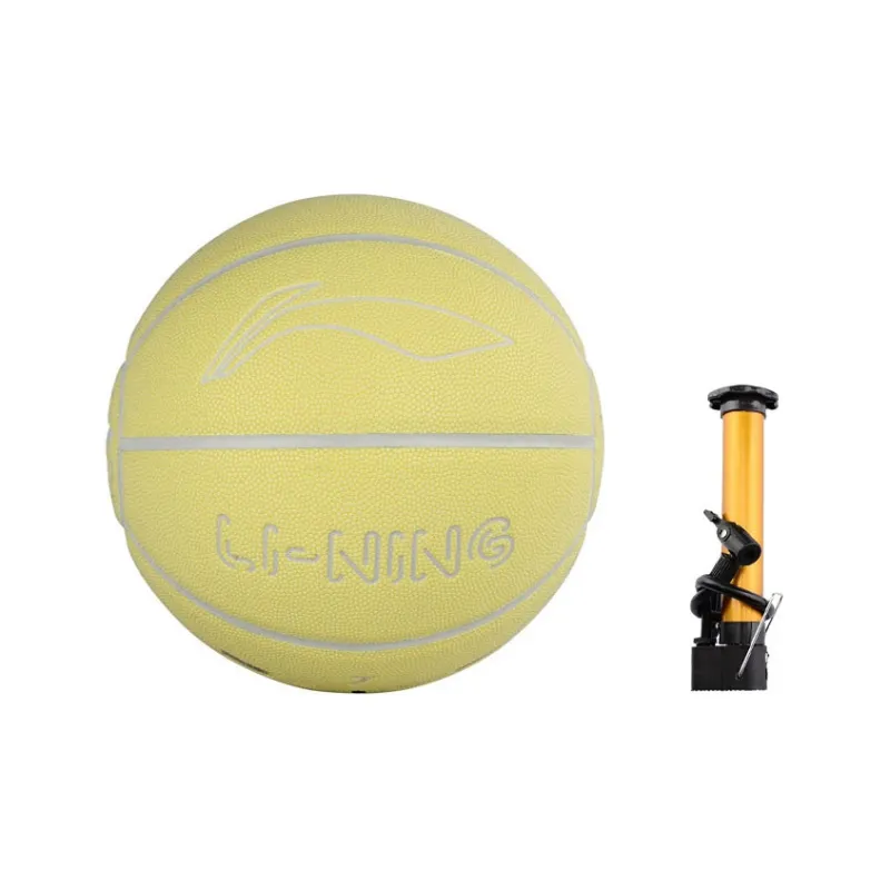LiNing Badfive PU Basketball Yellow Size 7 Ball Glow in The Dark Training Unisex-5