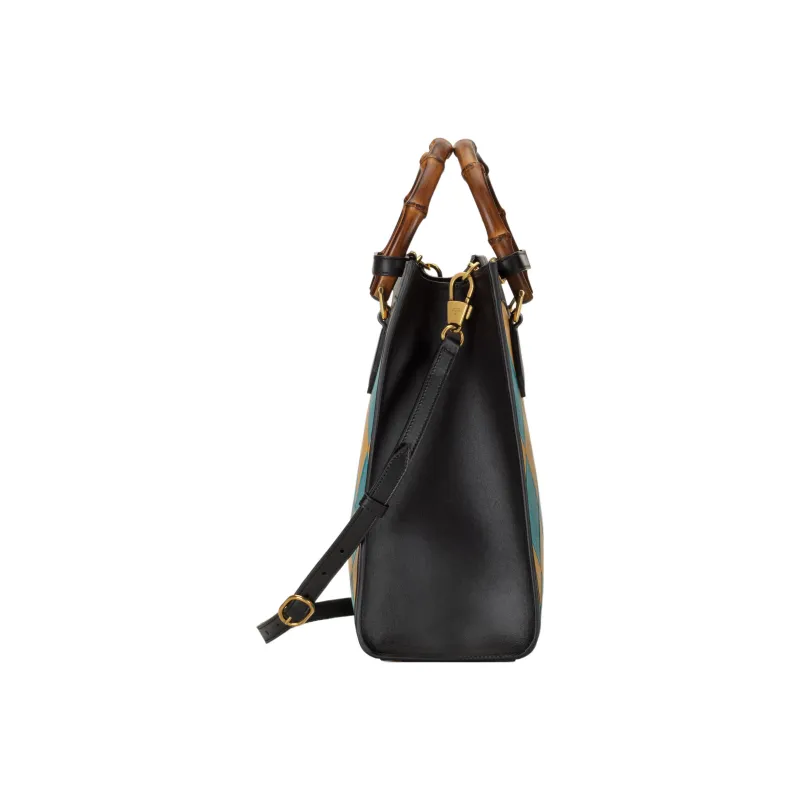 GUCCI Diana Leather Tote Bag Shopping Bag Shoulder Bag Crossbody Bag Handbag Women's Yellow/Black/Blue-5