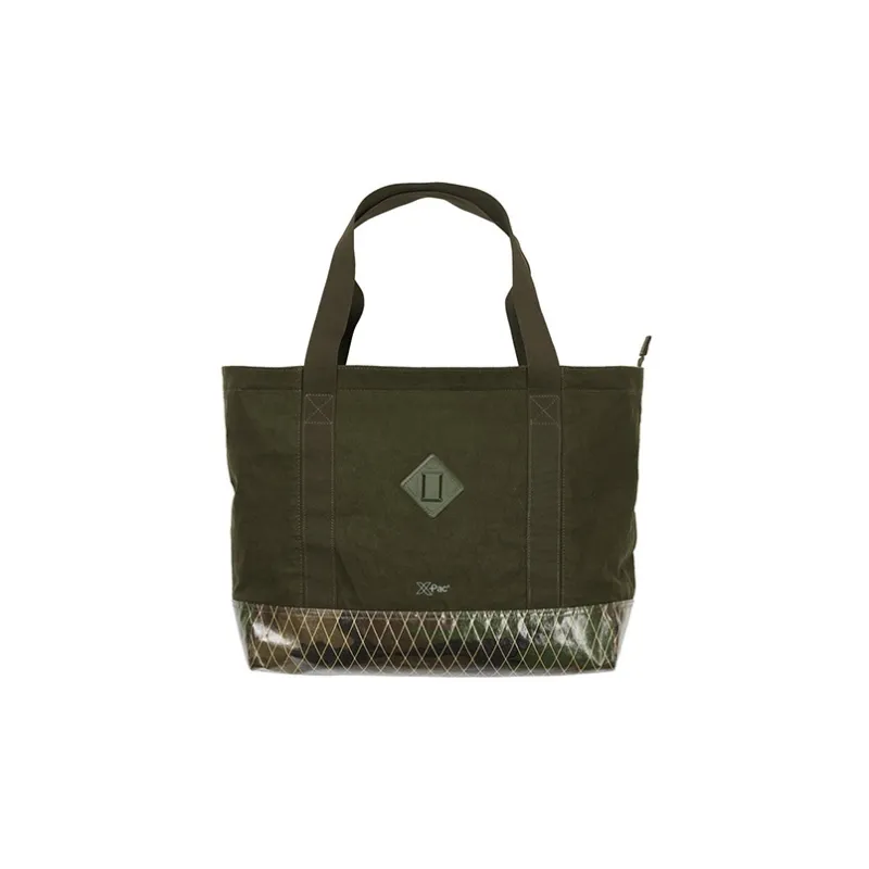 PALACE Cotton Canvas Tote Bag, Shopping Bag, Canvas Bag, One Shoulder Handbag Unisex Olive Green-2