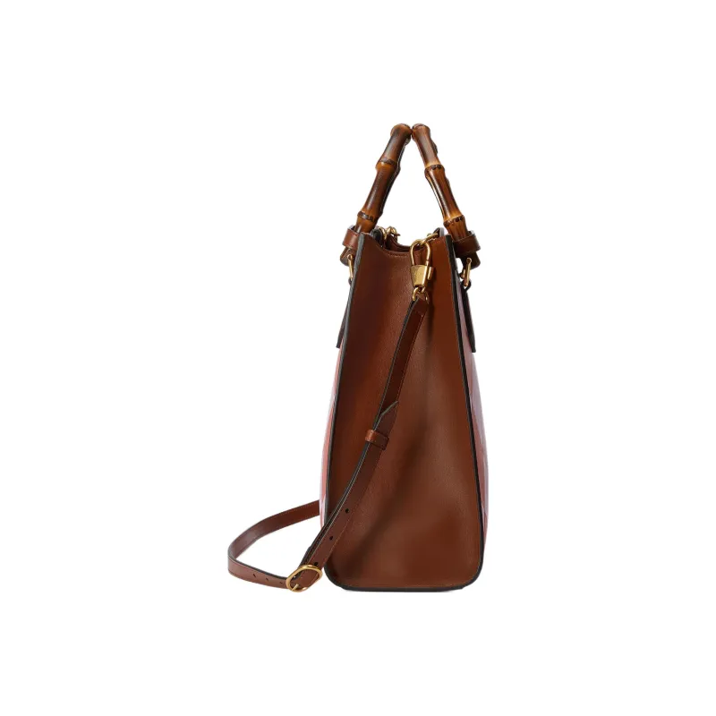 GUCCI Diana Leather Tote Bag Shopping Bag Shoulder Bag Crossbody Bag Handbag Women's Pink/Brown/Orange-4