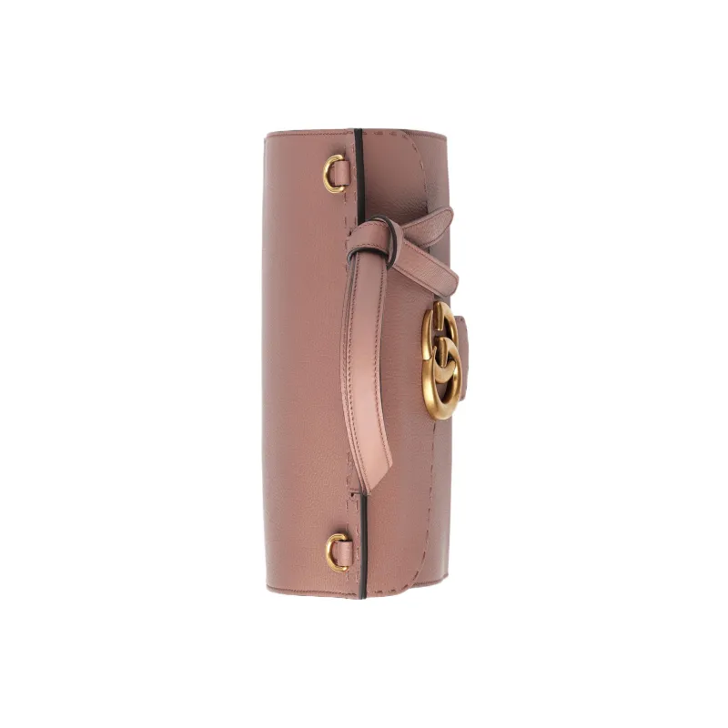 GUCCI GG Marmont Leather Shoulder Bag Crossbody Bag Handbag Small Size Women's Rose Pink-4