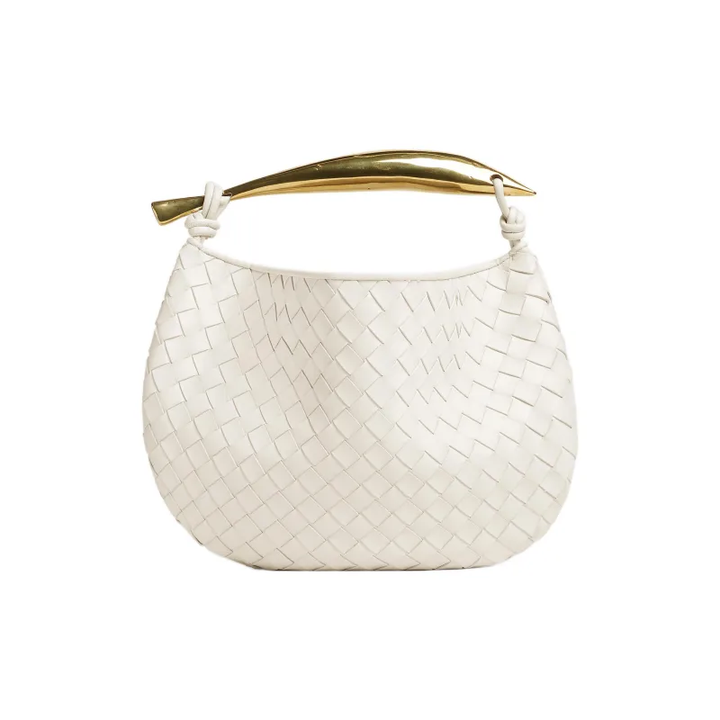 Bottega Veneta Sardine Intrecciato Top Handle Small Chalk-0