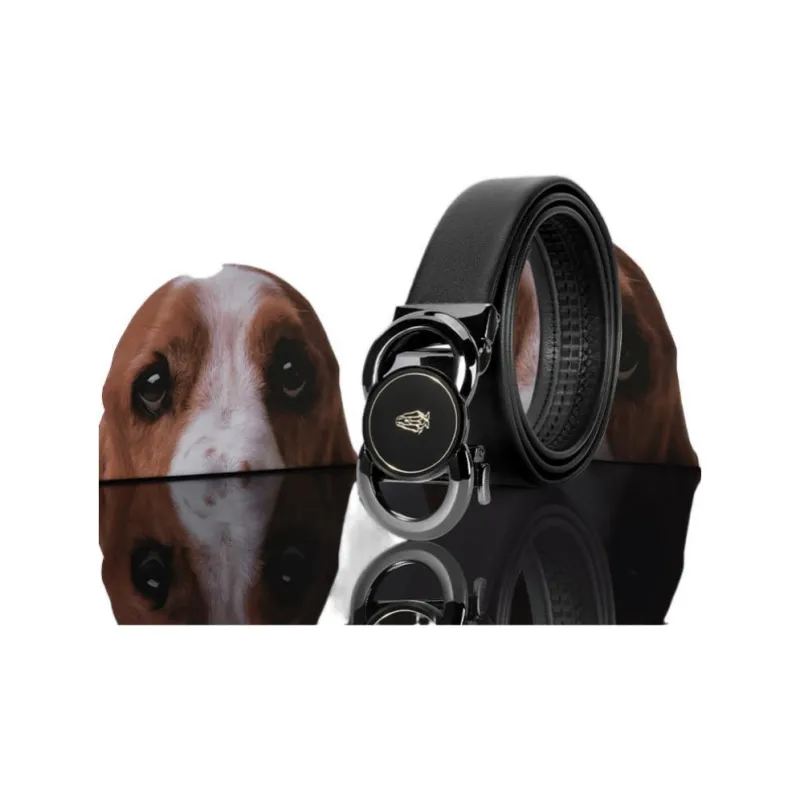 Hush Puppies Top Grain Cow Leather Belts Men's Black Width  3.5cm-3
