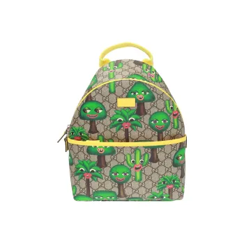 GUCCI Canvas Backpack Kids' Ebony/Yellow/Green