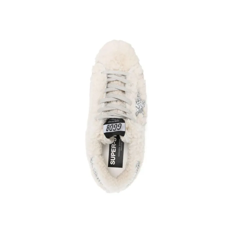 Golden Goose Shearling-panel Glitter Sneakers-3