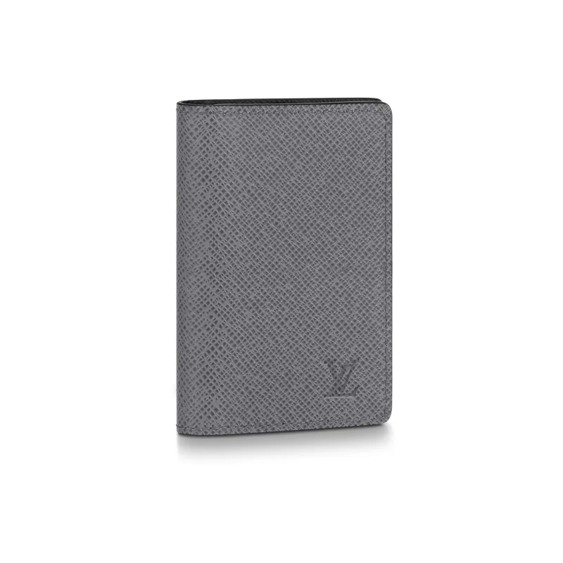 LOUIS VUITTON Taïga Cow Leather Wallet Men's Gray-0