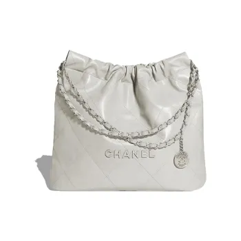CHANEL 22Bag Bright Calfskin Tote Bag, Shopping Bag, Handbag, Shoulder Bag Women's Gray