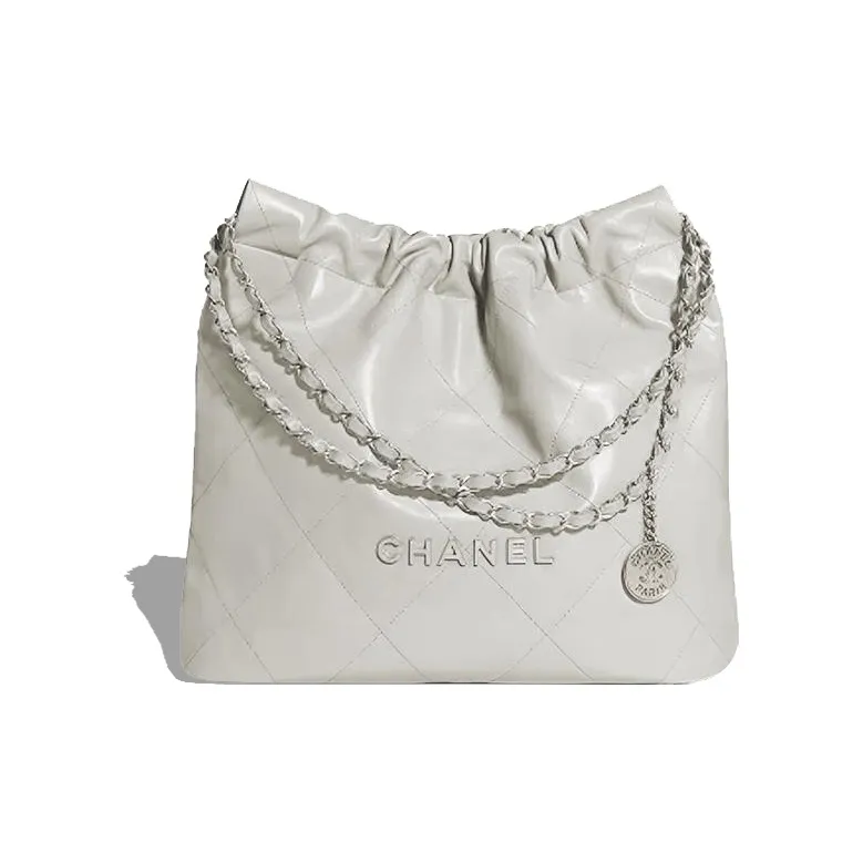 CHANEL 22Bag Bright Calfskin Tote Bag, Shopping Bag, Handbag, Shoulder Bag Women's Gray-0