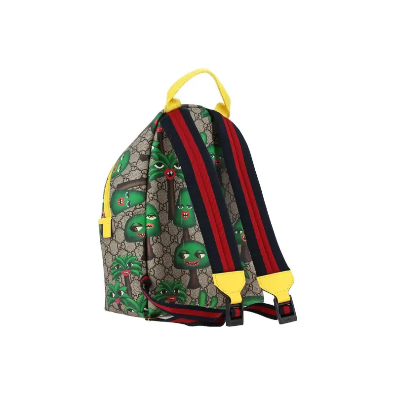 GUCCI Canvas Backpack Kids' Ebony/Yellow/Green-2