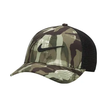 Nike Elastane Polyester Baseball Caps Unisex Camouflage Green