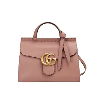 GUCCI GG Marmont Leather Shoulder Bag Crossbody Bag Handbag Small Size Women's Rose Pink