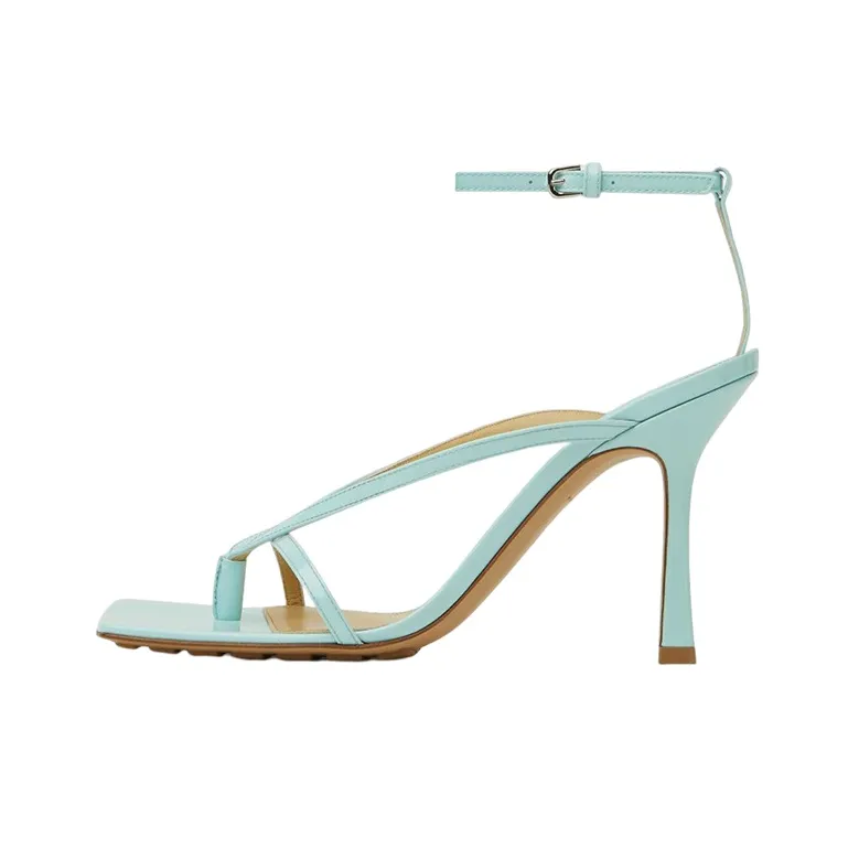 Bottega Veneta Stretch One Strap Sandals 9cm Women's Light Blue-0