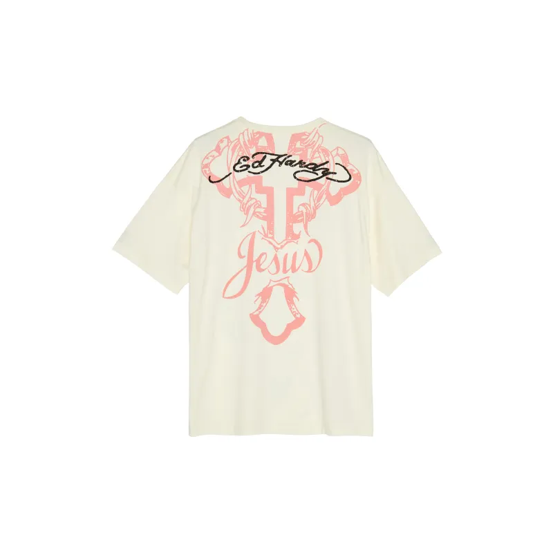 Ed Hardy FW22 T Shirt Women's Ivory White-1