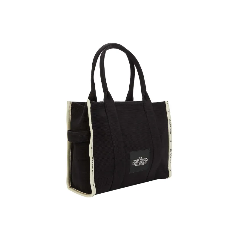 MARC JACOBS The Traveler Cotton Tote Bag, Shopping Bag, Handbag, Shoulder Bag Tubas Women's Black-1
