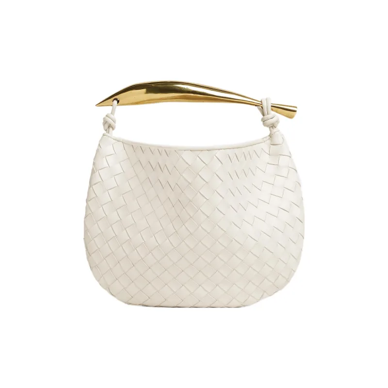 Bottega Veneta Sardine Intrecciato Top Handle Small Chalk-1