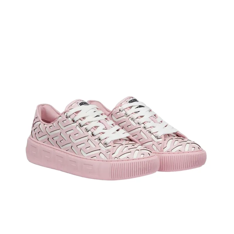 FANSIZHE Greca Lasercut Stylish Skateboarding Shoes Women's Pink-2